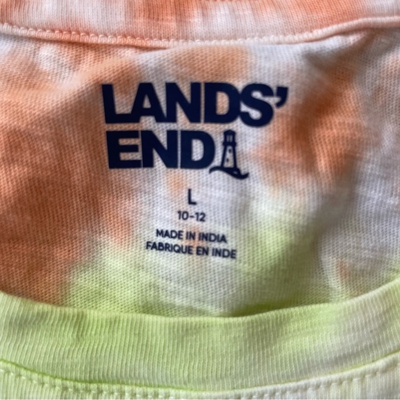 Lands End NWT Tie Dye T-Shirt With Pockets Size 10-12 - Picture 3 of 5